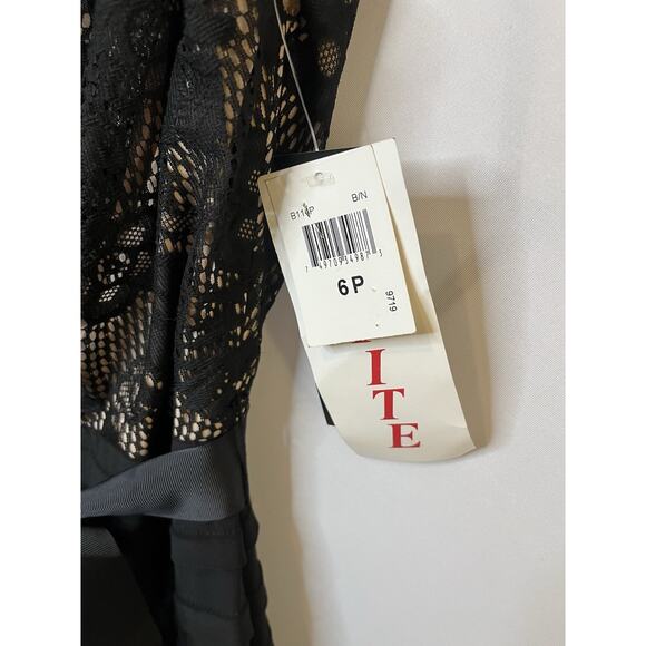 Betsy & Adam Petite One Shoulder Lace Bodice Mermaid Gown Size 6 NWTS - Picture 5 of 7